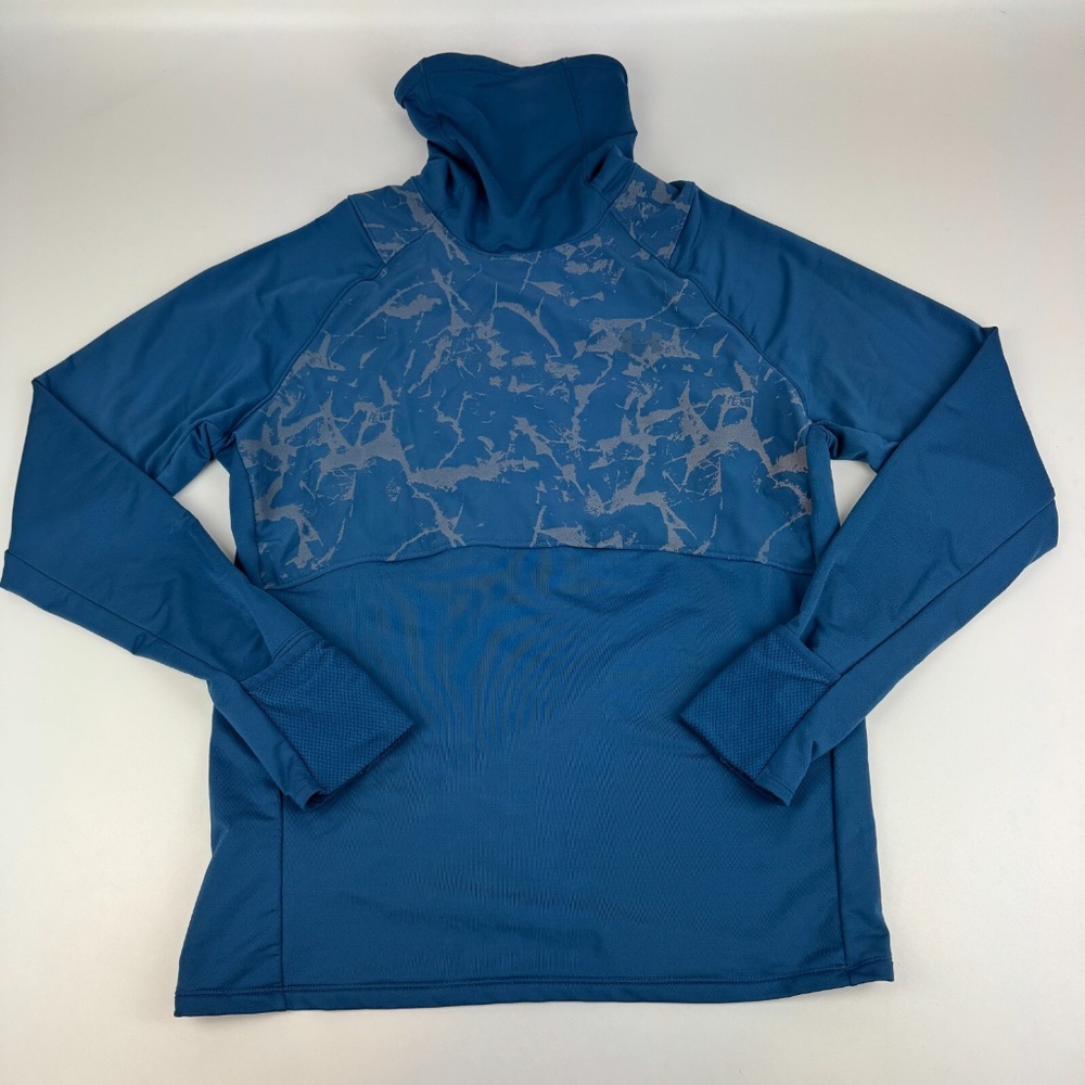 Under Armour Mens Size L OutRun The Cold Funnel Reflective Running Shirt 1373212